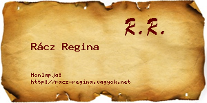 Rácz Regina névjegykártya